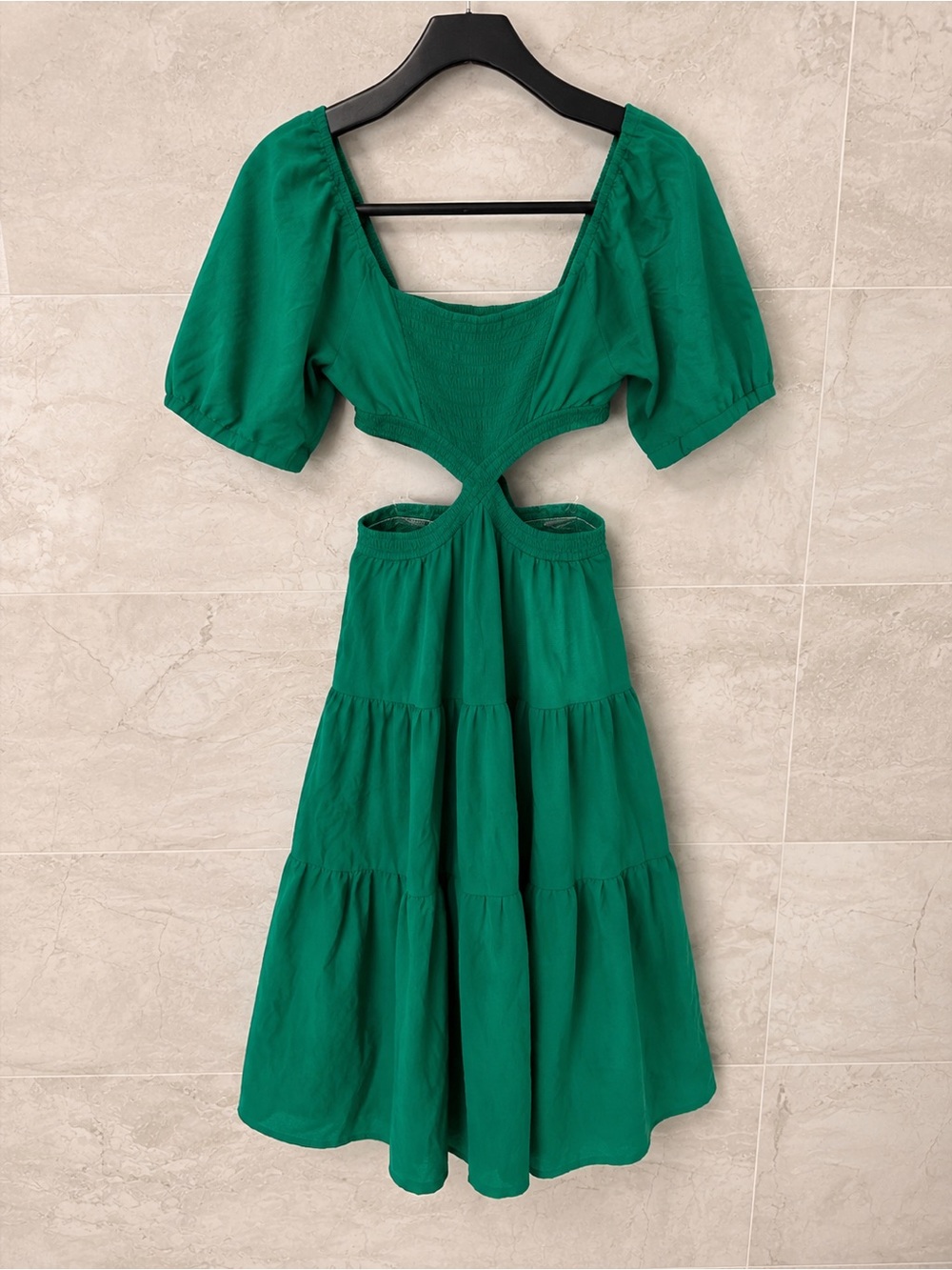 She + Sky Emerald Green Cutout Midi Dress | Size Medium